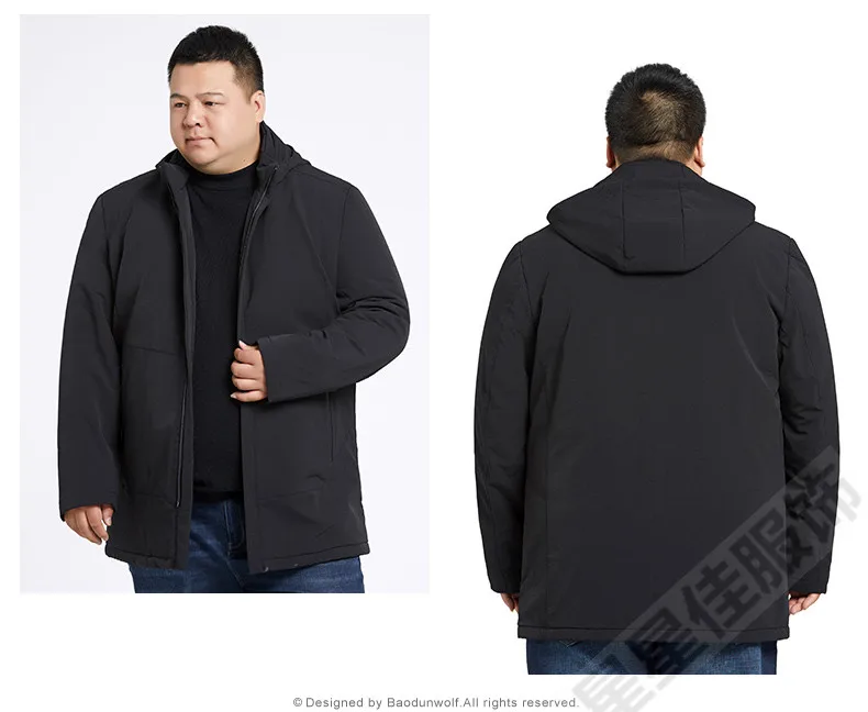 Мужская зимняя куртка 10XL 9XL 8XL повседневное теплое пальто средней длины с