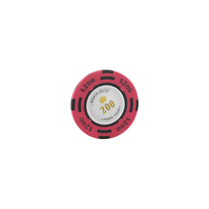 K8356 25 шт./лот 14 г двойной цвет USD фильм глина Texas Hold'em Чип Покер игральные карты Фишки маджонг баккара монета баккара фишки - Цвет: 200 yuan face value