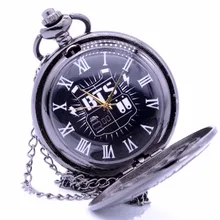 Новая мода BTS/Bangtan мальчики музыкальная команда корейский человек Поющая группа кварцевые карманные часы Аналоговые в виде кулона ожерелье мужские женские подарки