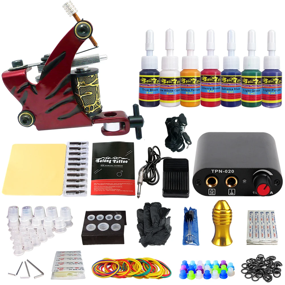 

Solong Tattoo Machine Set ( including Power Supply ink needles) TK105-75