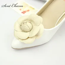 1 пара; модная обувь с цветочным принтом; цвет черный, бежевый; кожаная обувь; кулон с зажимами; украшение; лоферы на высоком каблуке; 5 цветов