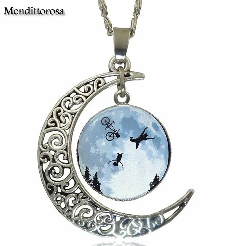 EJ глазурь для девочек эллиott и E. Ожерелье с подвеской T. in front of the Moon Glass кабошоном