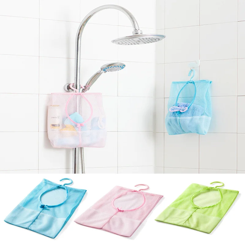 

Kitchen Organizer Mesh Bag Practical Hanging Bag Net Bag Storage Bathroom For bath toys Closet Organizer Multi use Water toy N3