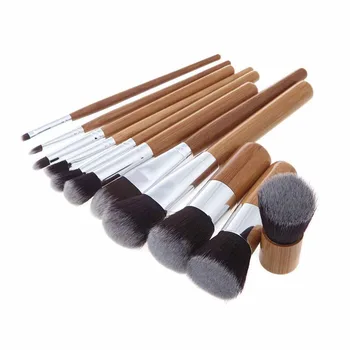 

11PCS Professional Bamboo Makeup Brushes Set Eye Shadow Foundation Contour Brochas Maquillaje Kit