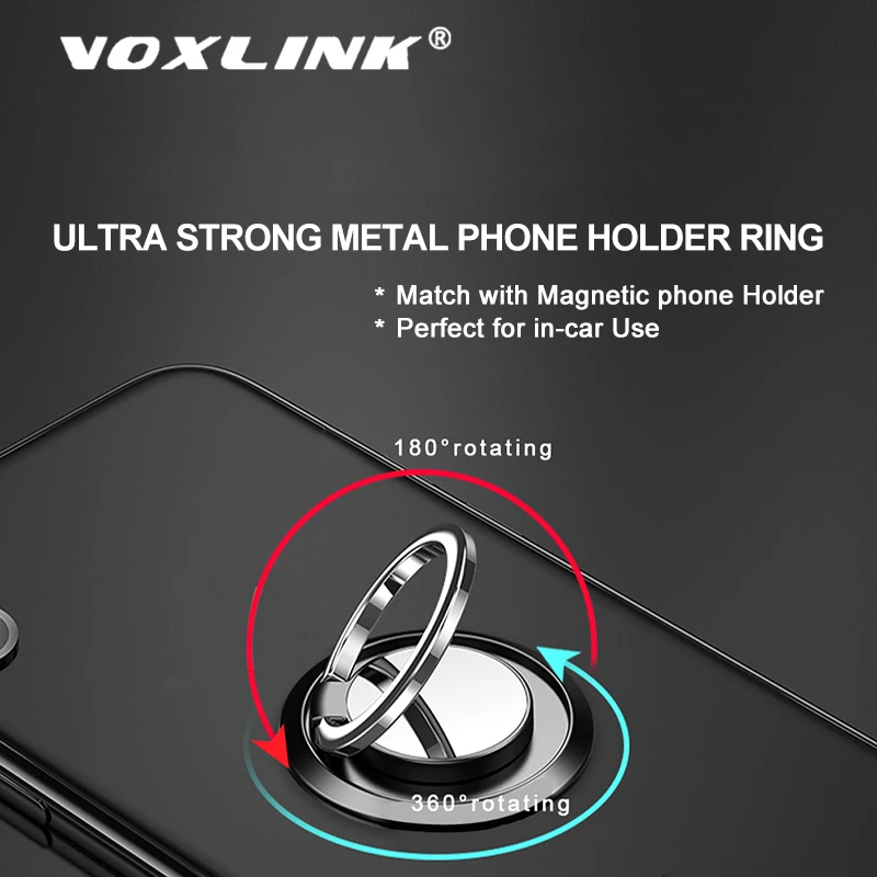 

VOXLINK Premium metal 360Degree finger ring Smart phone mount support for iPhone x 9 8 Xiaomi Samsung Huawei Finger Ring Holder