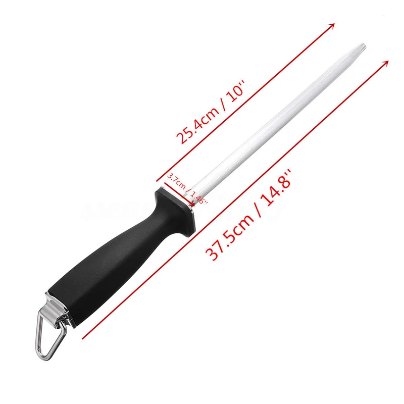 Professional chef knife sharpener Rod diamond sharpening stick 10inch honing steel for kitchen knife and stainless steel knives