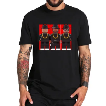 

EU Size 100% Cotton T Shirt Run DMC Jason Mizell Darryl McDaniels Joseph Simmons Funny Cartoon Printed Tops Homme Crew Neck Tees
