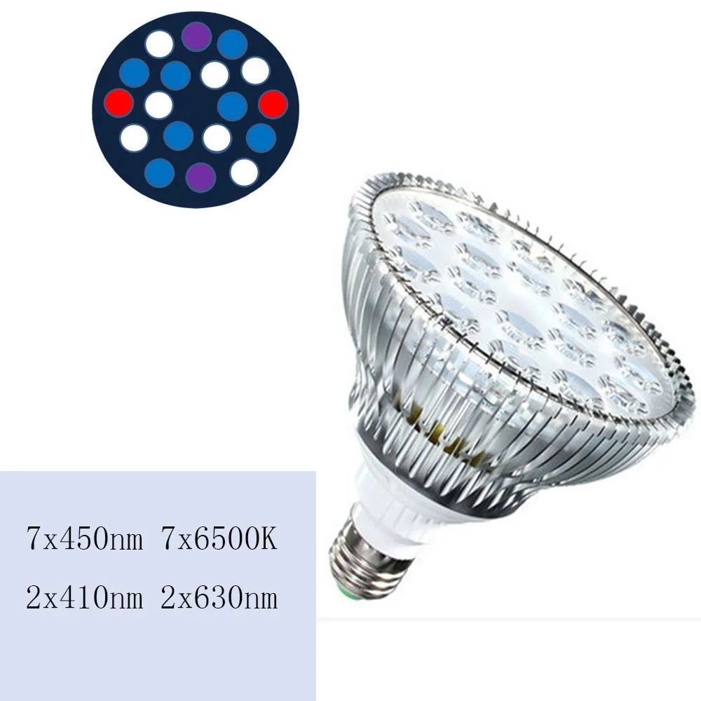 Полный Спектр Led Освещения Аквариума E27 Белый Синий УФ LED Coral риф Светать Refugium Аквариум PAR38 Лампа Водных LED Лампы - Цвет: Bulb Only