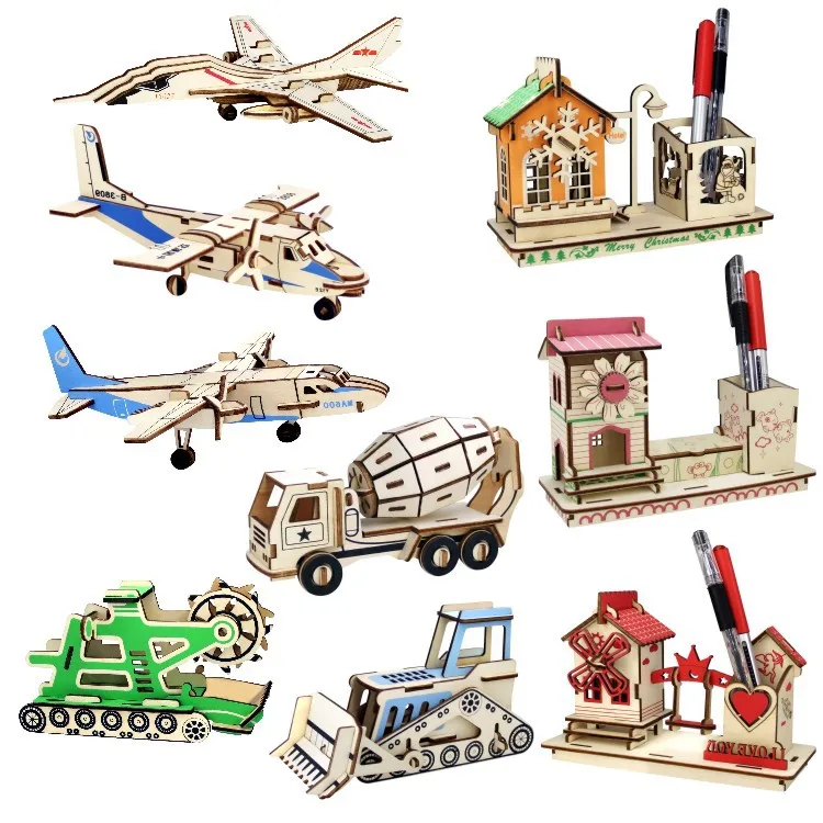 

Laser Cutting DIy Crafts Assembly Wooden 3D Puzzle Small Size Model Building Kits Toys Kids Teens DIY Eductionnal Toys Car House