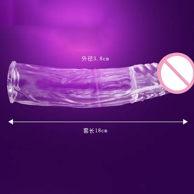 Silicone Reusable Condoms Extend Soft Dick Ring Male Penis Extension Sleeves Sex Toys for Man 3