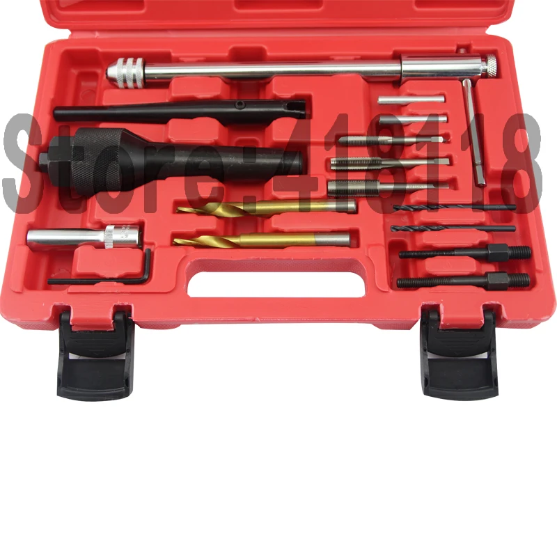 16pcs Damaged Glow Plug Removal Remover Thread Repair Car Garage Tool Kit Set 16pcs Damaged Glow Plug Removal Remover Thread Repair Car Garage Tool Kit Set