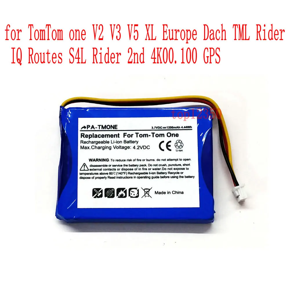 Batteria 3.7V 1200Mah F650010252 Per Tomtom One V2 V3 V5 Xl Europa Dach Tml Rider Iq Route S4L Rider 2Nd 4 K00.100 Gps