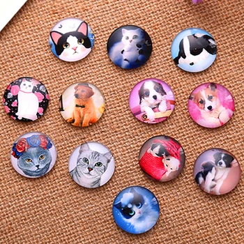 

20mm Mixed Style Round Glass Cabochon Dome Jewelry Finding Cameo Pendant Settings 20pcs/lot K04782