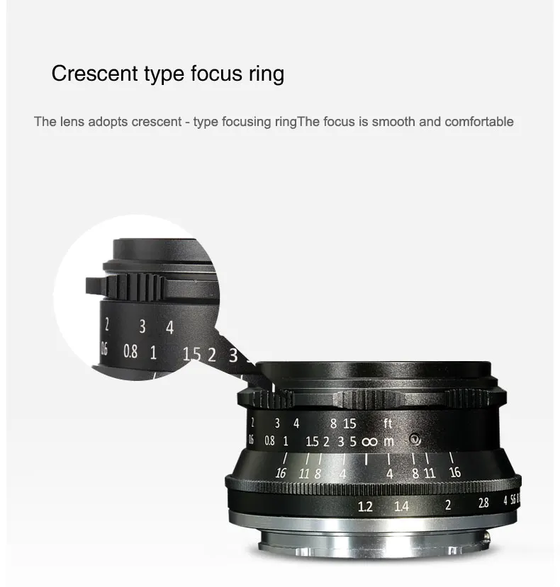 7artisans 7 artisans 35mm F1.2 MF Prime APS-C Lens for Sony E/EOS-M/Nikon Z /Fuji XF/M4/3 A6500 A6300 X-S10 M50 E-M10III GX9 G9