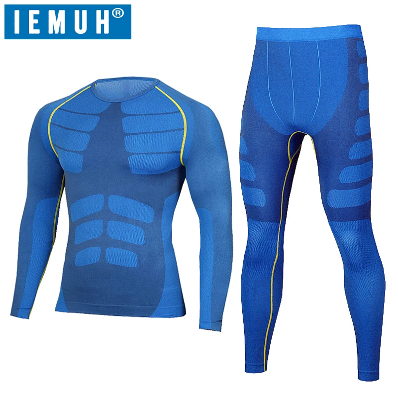 

IEMUH New Winter Thermal Underwear Sets Men Brand Quick Dry Anti-microbial Stretch Men's Thermo Underwear Male Warm Long Johns