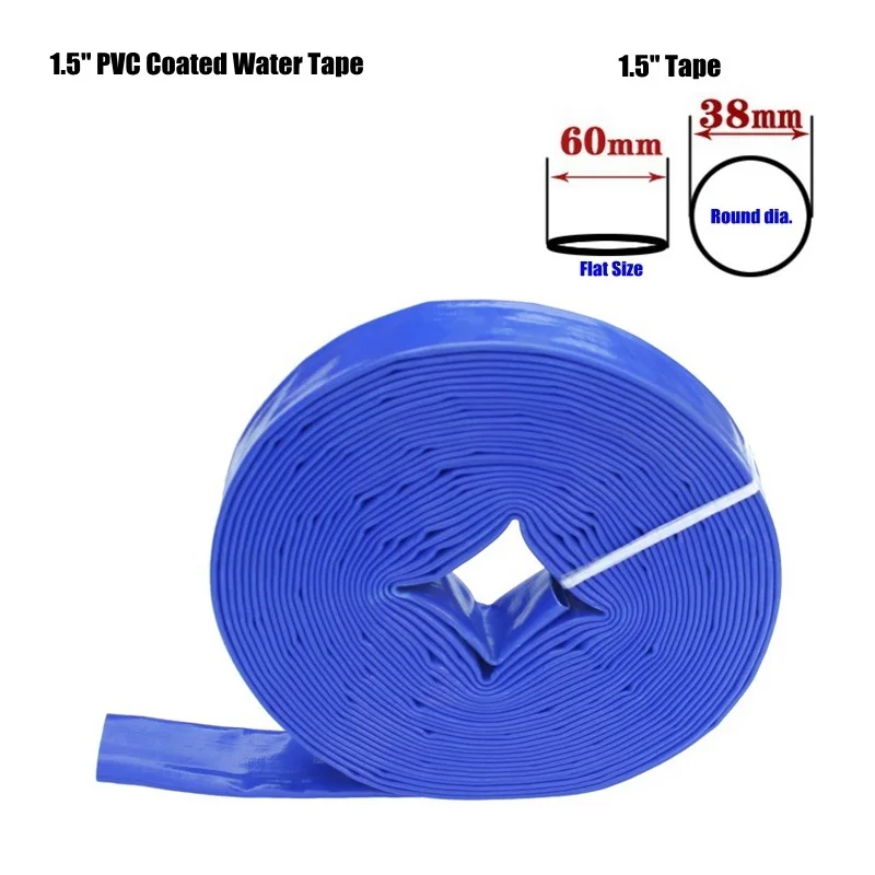 20 м/Roll 1,5 "ПВХ покрытием воды шланг сельскохозяйственной Orchard орошения мягкая труба Прочный гибкий Пластик покрытие воды лента