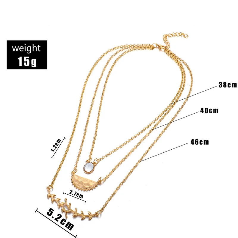 Многослойный лист оливковой ветви опал кулон ожерелье для женщин Бохо винтажное ожерелье модный воротник вечерние ювелирные изделия