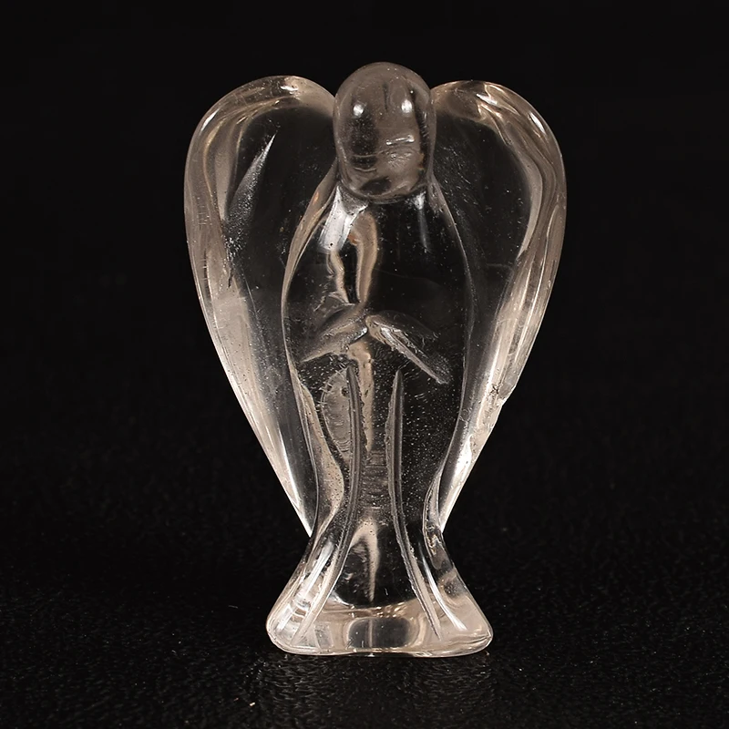 1 pcs Gemstone Rock Quartz Angel Hand Carved Semi Precious Craft Angel