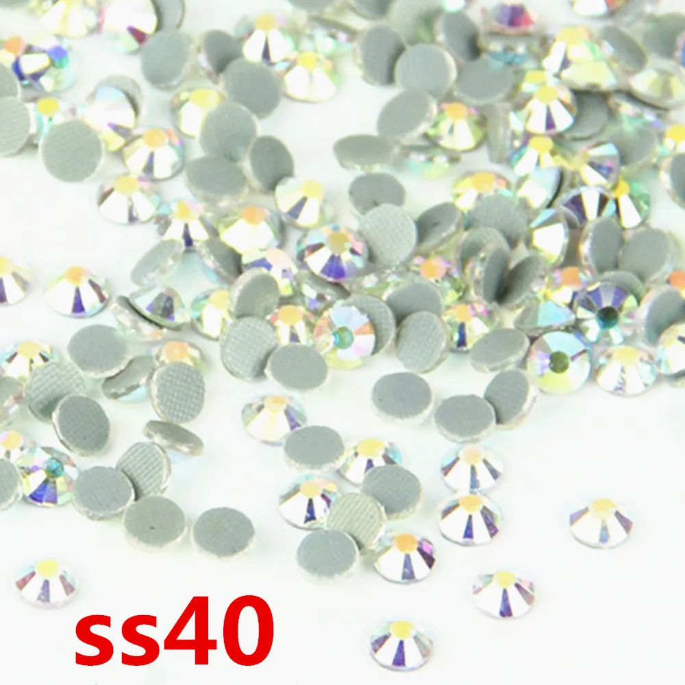 SS40 7 8-8 mmHot Fix Stones AB DMC Стразы Хрустальное стекло Свободный Камень для одежды