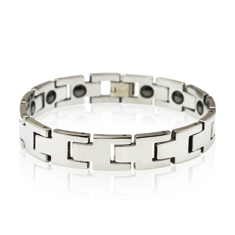 

2015 Men's Fashion Jewelry Silver Tone Tungsten Carbide Friendship Bracelet with Germanium Inlaid Gift For Father Husband TU017B