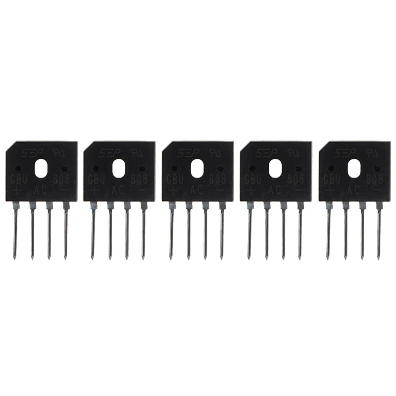 

5Pcs GBU808 8A 800 V Single Phases Diode Bridge Rectifier Electronic New S08 Drop ship