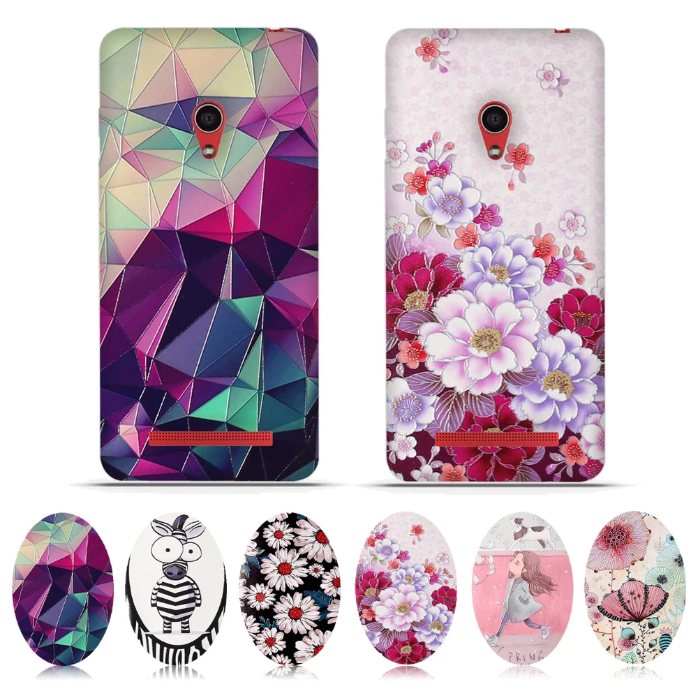 

For Asus Zenfone 5 Case Cover Soft TPU Silicone Fundas For Asus Zenfone5 Case 3D Relief Flower Coque A501cg A500kl Phone Cases
