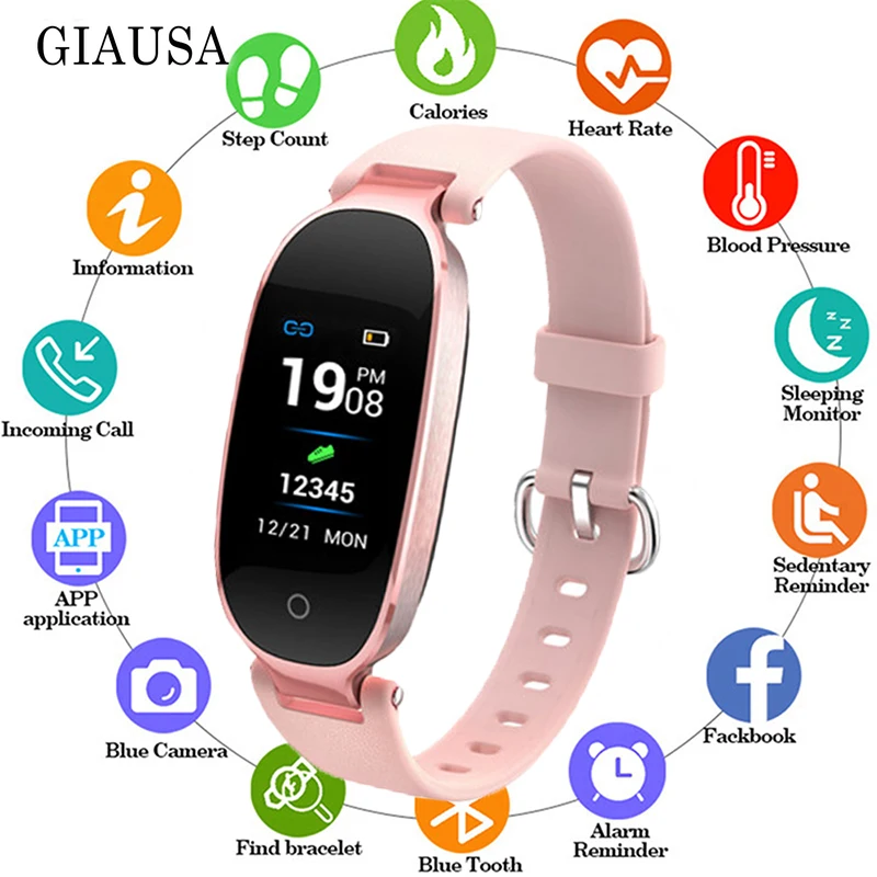 

2019 Smart Watch Women IP67 Waterproof Heart Rate Monitor Fitness Tracker Relogio Smartwatch for IOS Android Gift For Girlfriend