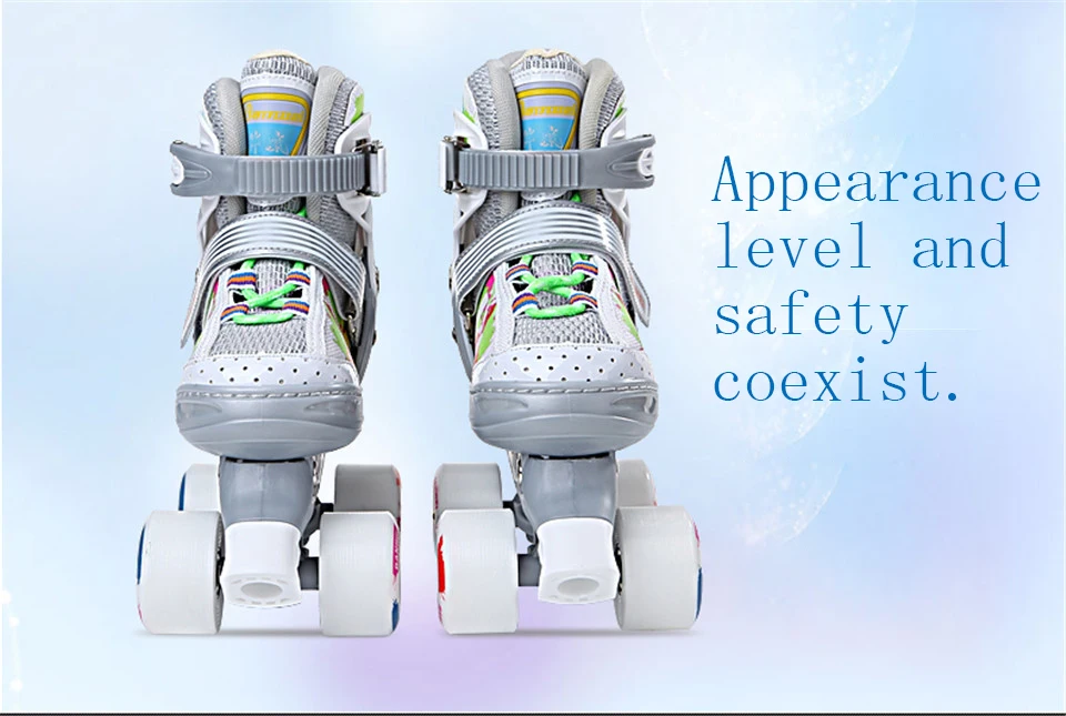 Цветные детские роликовые коньки с двумя линиями, роликовые коньки ...
