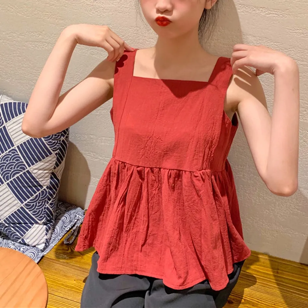 

Ladies Pure Silk blouse Womens Casual Lace Sleeveless Vest Blouse Sexy Womens Solid Color Casual Hot Sexy Sleeveless Top