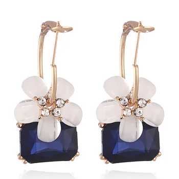 

Fashion Handmade Hoop Earrings For Women High Quality Wedding Party Bridal Jewelry Gifts Earrings Ladies Rhinestone Accessories