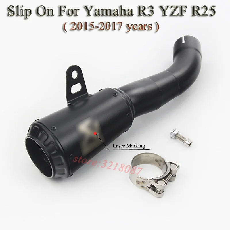 

Slip On For YAMAHA R3 YZF-R3 R25 Motorcycle Exhaust Pipe Escape Modified Laser Marking Motorbike Muffler Pipe 2015 2016 2017