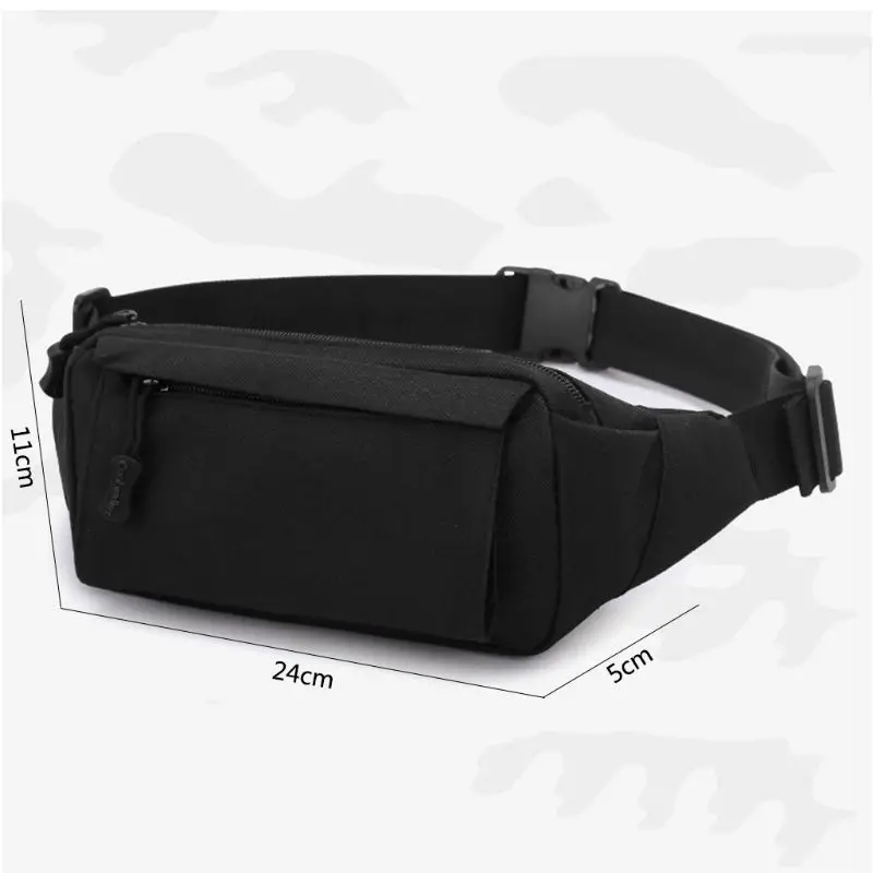 Высокое качество для мужчин Fanny Pack сумка на груди с 3 карманами нейлон Minitary поясная сумка 2019 молния черный/хаки