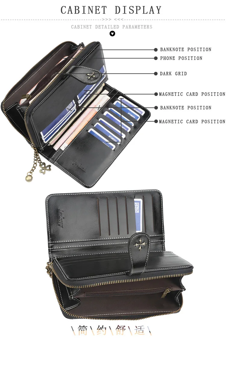 Fashion Long Women Wallets Vintage High Quality PU Leather Card Holder Female Purse Zipper Big Brand Wallet For Girl