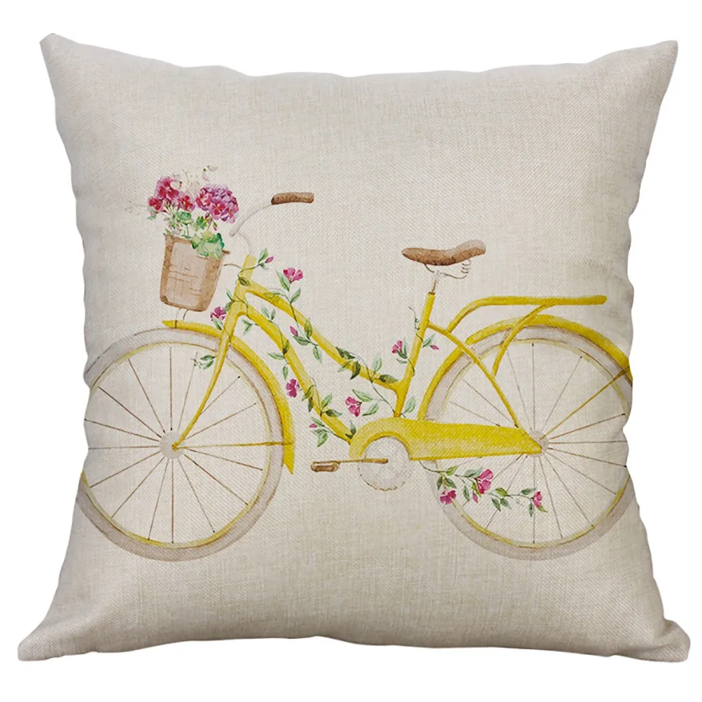 

Gajjar Bicycle Flower fern Monstera wedding gift cushion cover wholesale pillow cover home car sofa decorative pillow case 406W