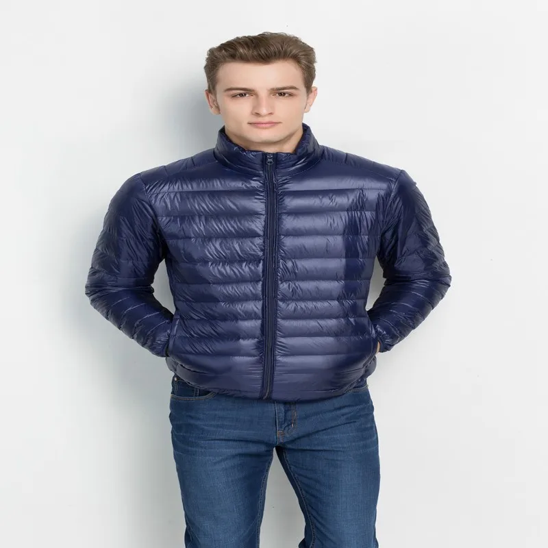 Лидер продаж, осенне-зимняя куртка на утином пуху, Ультралегкая Тонкая зимняя куртка больших размеров для мужчин, модная спортивная