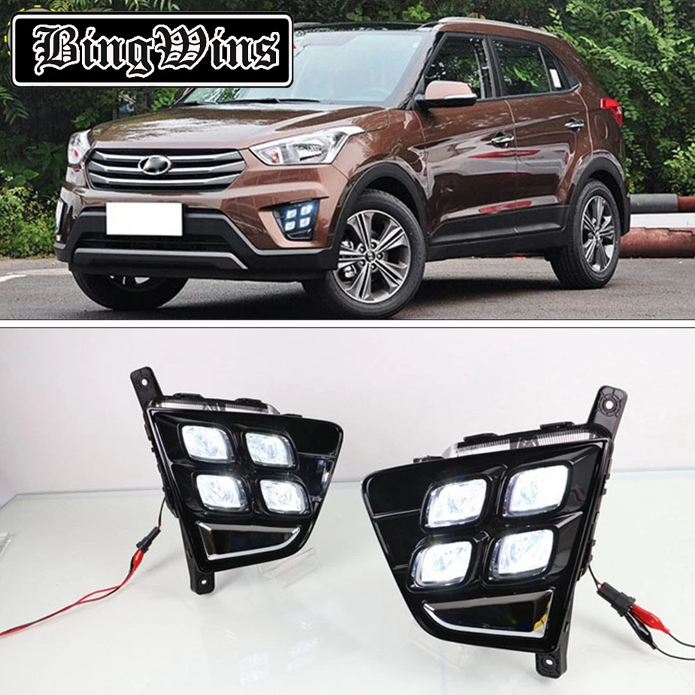 Car styling Waterproof 12v LED Daytime Running Light DRL Fog Lamp 4