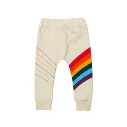 Мода для малышей для маленьких мальчиков девушка Радуга брюки детские брюки на повседневные штаны Running Joggers