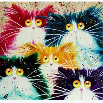 

Newest Abstract Cat DIY Framed Oil Painting By Numbers Flowers Pictures Canvas Painting For Living Room Wall Art Home Decor