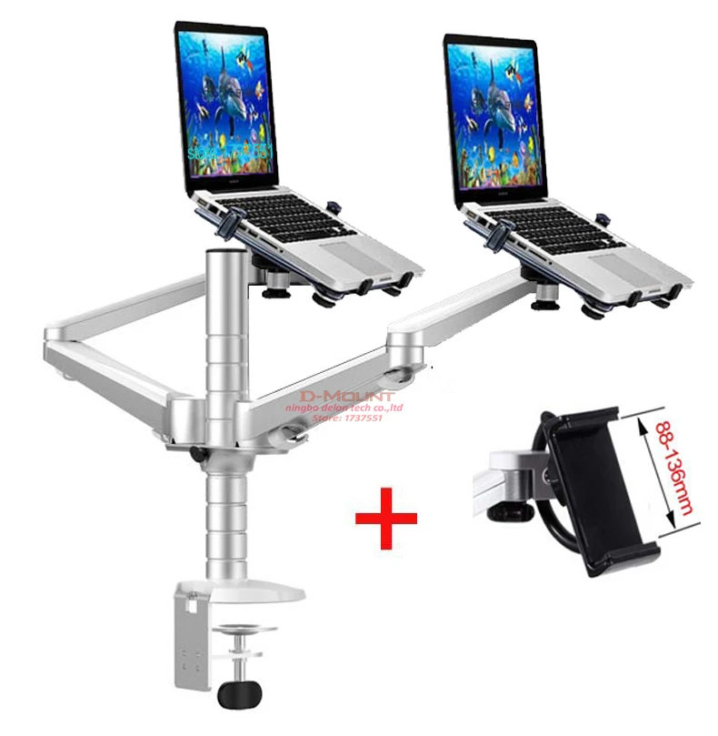 Oa 12x Aluminum Multifunctional Dual Arm Two Pad Desk Mount 10 15