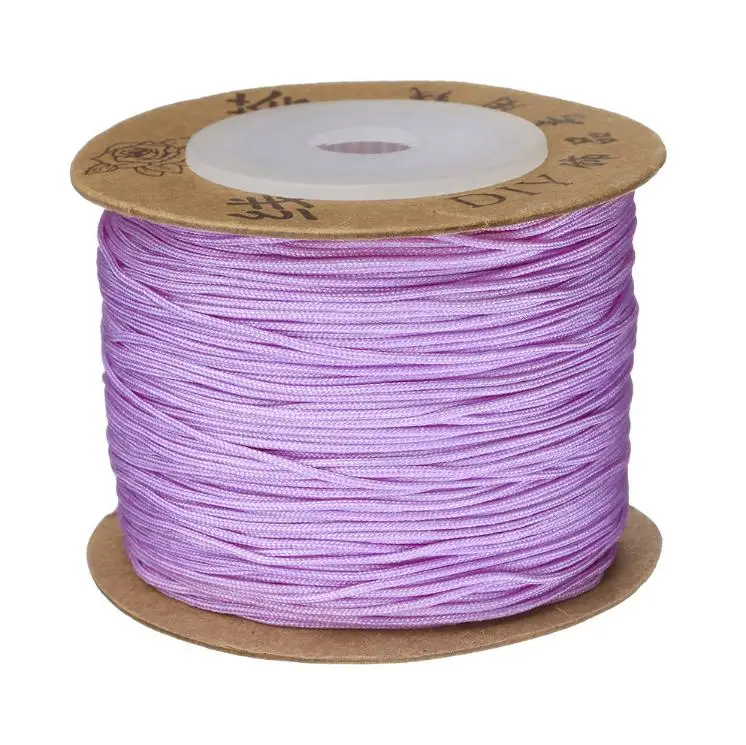 24 цвета, 100 м/катушка, 0,8 мм, нейлоновый шнур, пластиковая нить, ремешок, сделай сам, веревка, бусы, ожерелье, европейский браслет, изготовление ювелирных изделий - Цвет: light purple