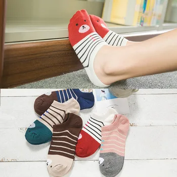 Warm comfortable cotton girl women's socks ankle low female invisible color girl boy hosier 1pair=2pcs caji20