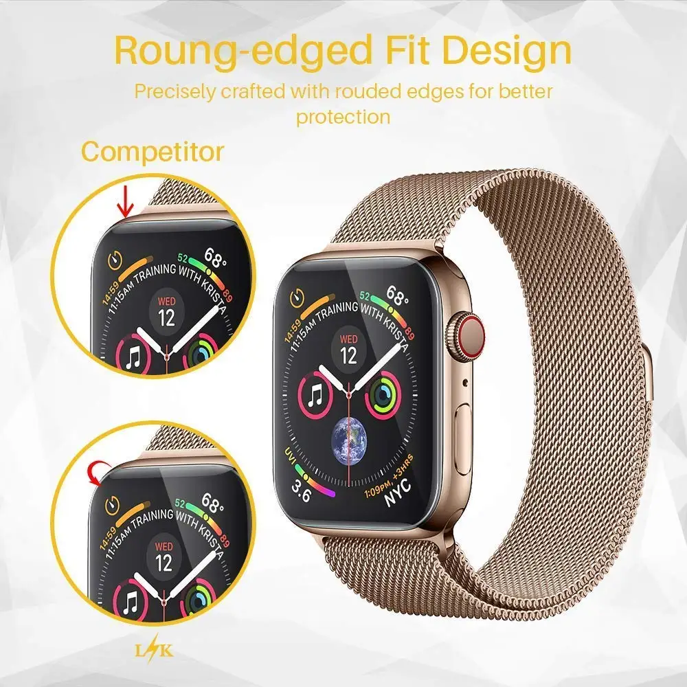 Защитная пленка EIMO для Apple Watch 4 Iwatch band 44 мм 40 мм TPU 9D анти-шок Водонепроницаемая Защитная пленка с полным покрытием