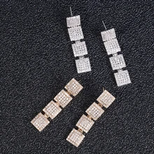 Trendy Luxury square shape dangle Earrings For Women Wedding Cubic Zircon CZ Dubai Bridal Earring Bohemia Hot 2019 E1355 Trendy Luxury square shape dangle Earrings For Women Wedding Cubic Zircon CZ Dubai Bridal Earring Bohemia Hot 2019 E1355