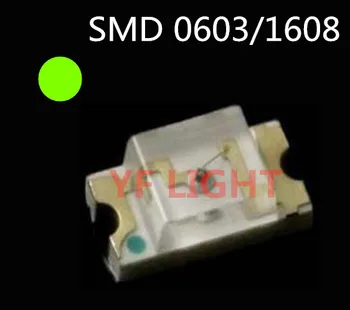 

Taiwan chipset 1608 smd led Green LED 568-575nm 2.0-2.5V SMT 0603 LED DIODES 4000PCS