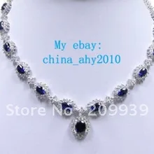 Корабль драгоценные белое золото синий Цепочки и ожерелья