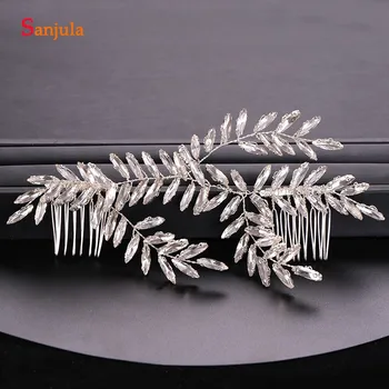 

2019 Glass Crystals Bridal Headpieces Wedding Hair Combs Women Marrige Head Accessories Shinny Headwear Silver T110