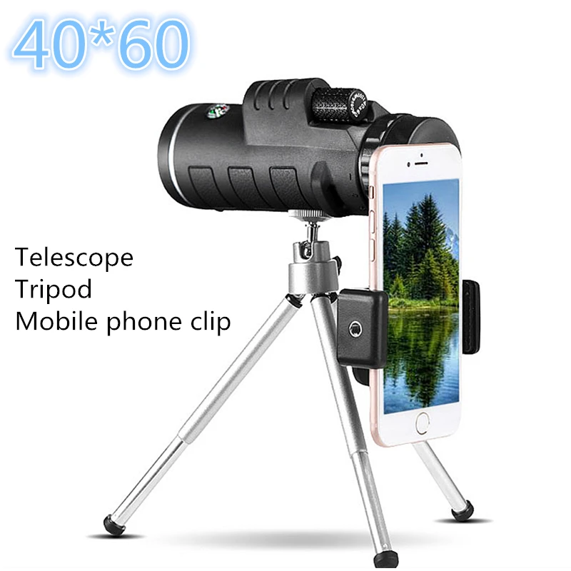 High quality 40x60 powerful monocular telescope large handheld military