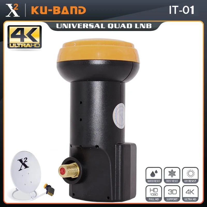 X-Square IT-01 LNB 범용 위성 TV 수신기, HD 디지털 지원 4K Ku Band LNB 소음 그림 0.1dB 단일 LNBF