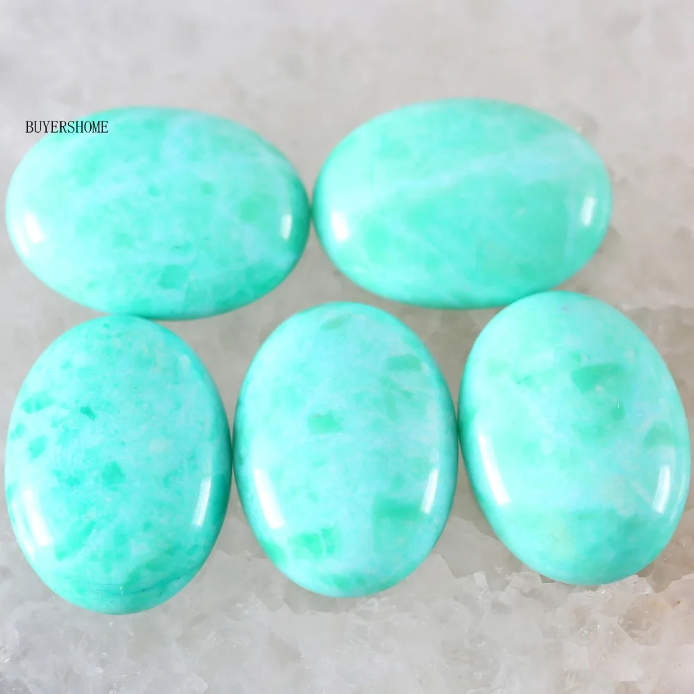 

Free Shipping 18x25MM Oval Natural Stone Bead Green Amazonite CAB Cabochon For Jewelry Making DIY Bracelet Necklace 5Pcs K555