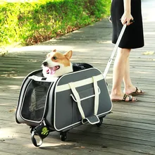 Коляска для домашних животных, сумка на колесиках для собак, чехол для переноски для домашних животных, автомобильная клетка для собак, рюкзак для кошек, сумка для домашних животных